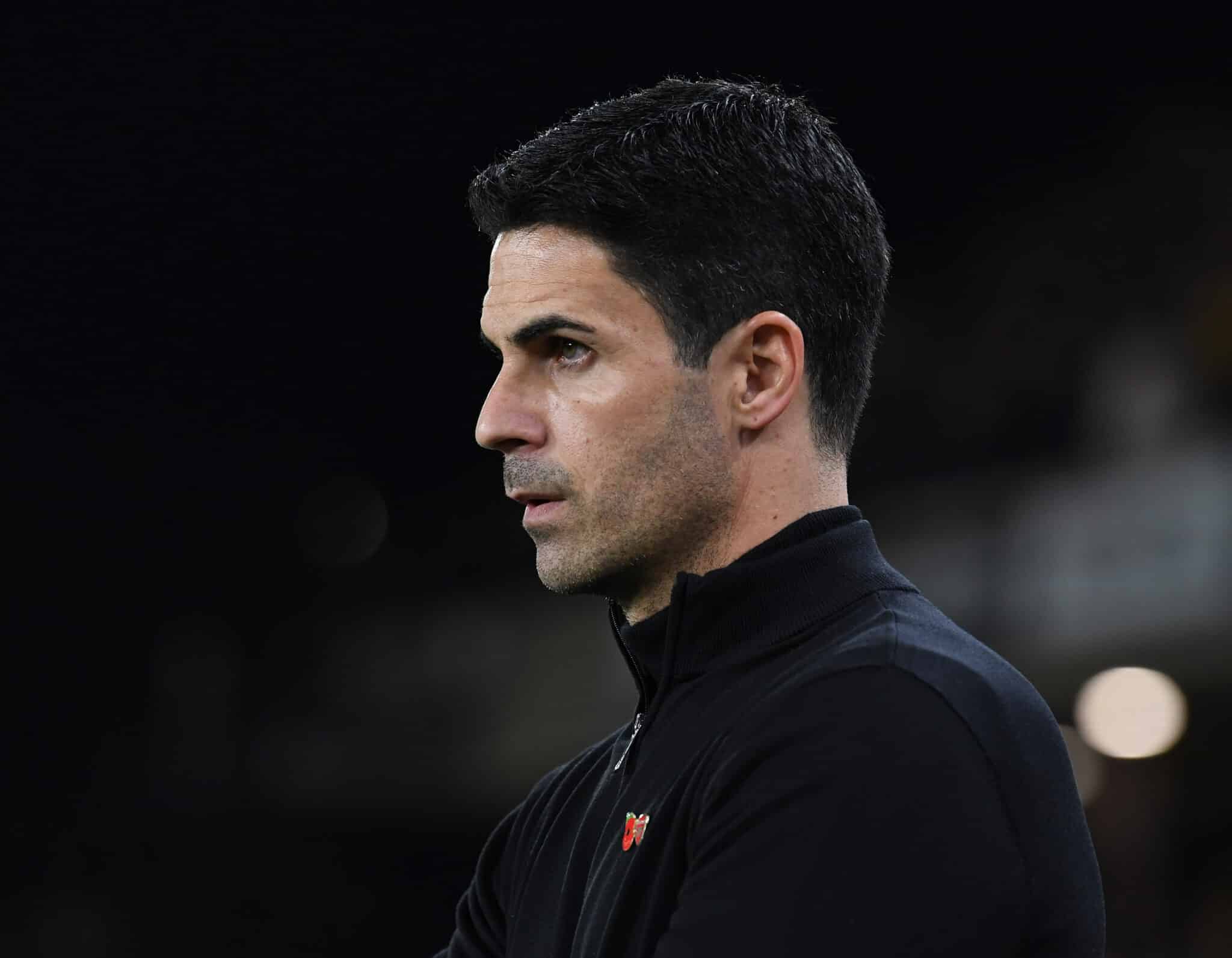 WOLVERHAMPTON, ENGLAND - NOVEMBER 12: Arsenal Manager Mikel Arteta before the Premier League match between Wolverhampton Wanderers and Arsenal FC at Molineux on November 12, 2022 in Wolverhampton, England.