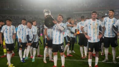 Messi celebrates lifting the Copa America in an iconic moment!