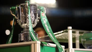 A general view of the Carabao Cup trophy during the Carabao Cup, first round match at Hillsborough, Sheffield. Picture date: Wednesday August 10, 2022.