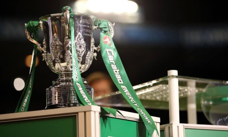 A general view of the Carabao Cup trophy during the Carabao Cup, first round match at Hillsborough, Sheffield. Picture date: Wednesday August 10, 2022.