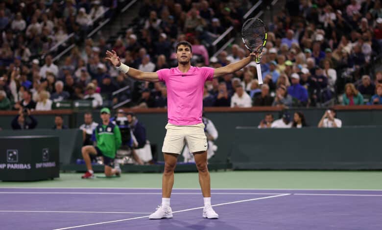 Carlos Alcaraz of Spain in Indian Wells, California.