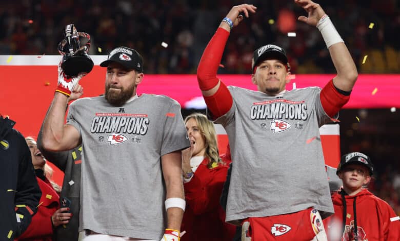 Kansas City Chiefs tight end Travis Kelce and quarterback Patrick Mahomes