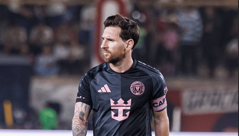 Lionel Messi of Inter Miami walks in the field during a friendly game between Universitario and Inter Miami at Estadio Monumental U Marathon on January 29, 2025 in Lima, Peru.