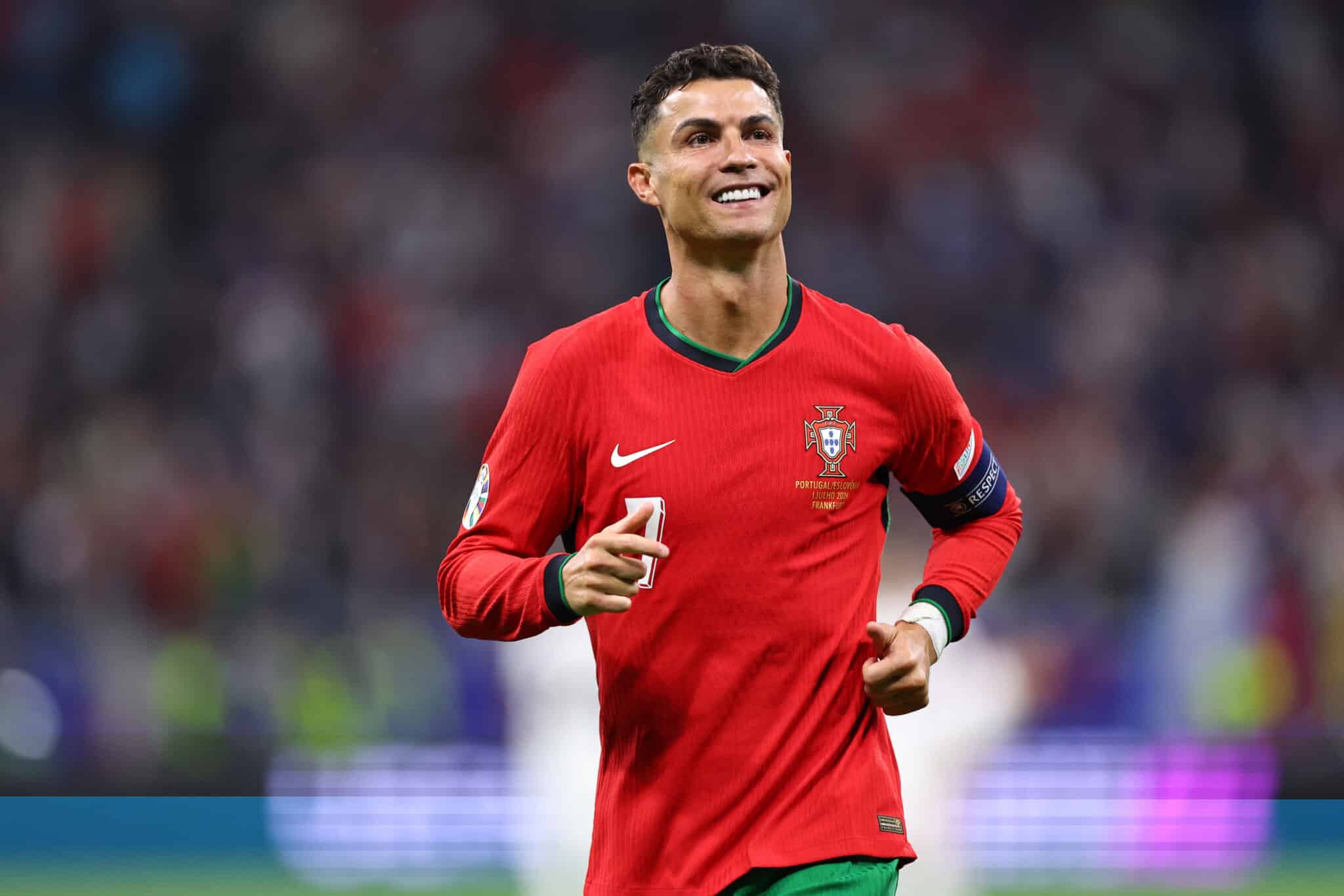 FRANKFURT AM MAIN, Cristiano Ronaldo of Portugal celebrates after the UEFA EURO 2024