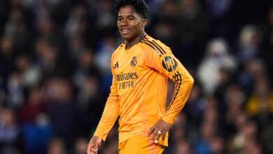 Endrick Felipe of Real Madrid reacts during the Copa del Rey Semi Final match between Real Sociedad and Real Madrid