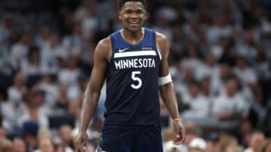 Anthony Edwards #5 of the Minnesota Timberwolves