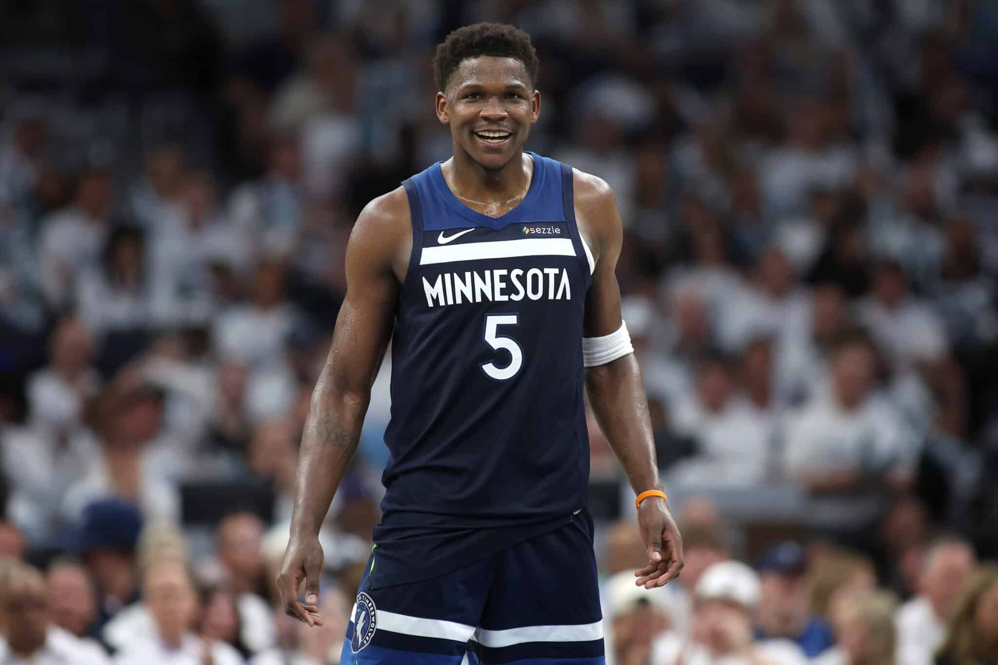 Anthony Edwards #5 of the Minnesota Timberwolves