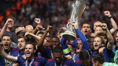 STOCKHOLM, SWEDEN - MAY 24: Wayne Rooney of Manchester United lifts the trophy during the UEFA Europa League Final match between Ajax and Manchester United at Friends Arena on May 24, 2017 in Stockholm, Sweden.