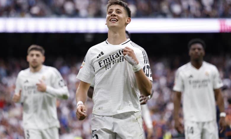 Arda Guler player of Real Madrid celebrates after scoring a goal during the La Liga match