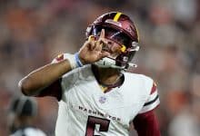 Jayden Daniels #5 of the Washington Commanders