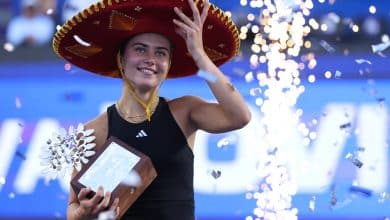 GUADALAJARA, MEXICO - SEPTEMBER 14: Iva Jovic of the United States celebrates with her trophy during the Singles Final of the WTA 500 Guadalajara Open Akron at Mouratoglou Tennis Center on September 14, 2025 in Guadalajara, Mexico.