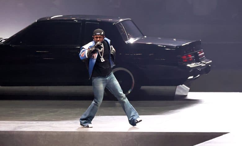 NEW ORLEANS, LOUISIANA - FEBRUARY 09: Kendrick Lamar performs onstage during Apple Music Super Bowl LIX Halftime Show at Caesars Superdome on February 09, 2025 in New Orleans, Louisiana.