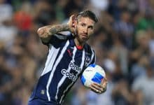 TORREON, MEXICO - MARCH 12: Sergio Ramos of Monterrey celebrates after scoring the team's second goal during the 2025 Concacaf Champions Cup match between Monterrey and Whitecaps at Corona Stadium on March 12, 2025 in Torreon, Mexico.