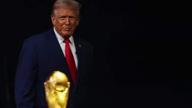 WASHINGTON, DC - DECEMBER 05: U.S. President Donald Trump looks on during the FIFA World Cup 2026 Official Draw at John F. Kennedy Center for the Performing Arts on December 05, 2025 in Washington, DC.