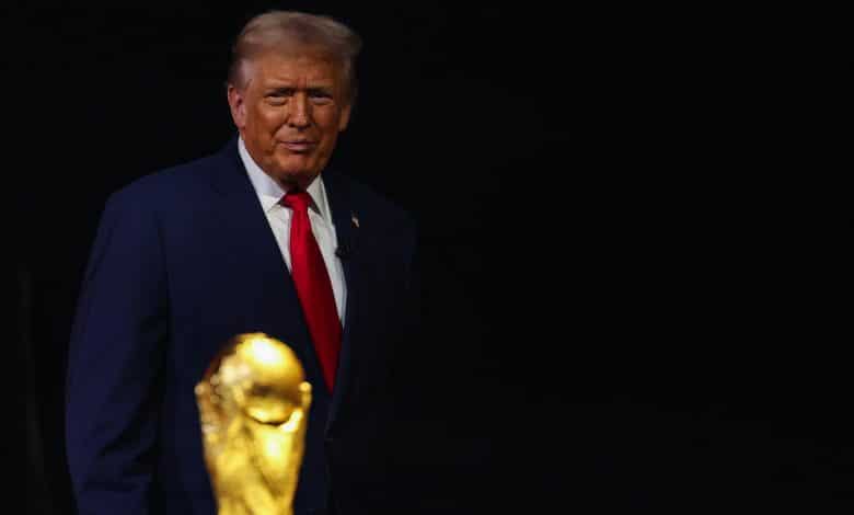 WASHINGTON, DC - DECEMBER 05: U.S. President Donald Trump looks on during the FIFA World Cup 2026 Official Draw at John F. Kennedy Center for the Performing Arts on December 05, 2025 in Washington, DC.