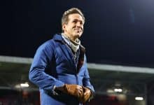 WREXHAM, WALES - JANUARY 9: Co owner of Wrexham, Ryan Reynolds during the Emirates FA Cup Third Round match between AFC Wrexham and Nottingham Forest on January 9, 2026 in Wrexham, Wales.